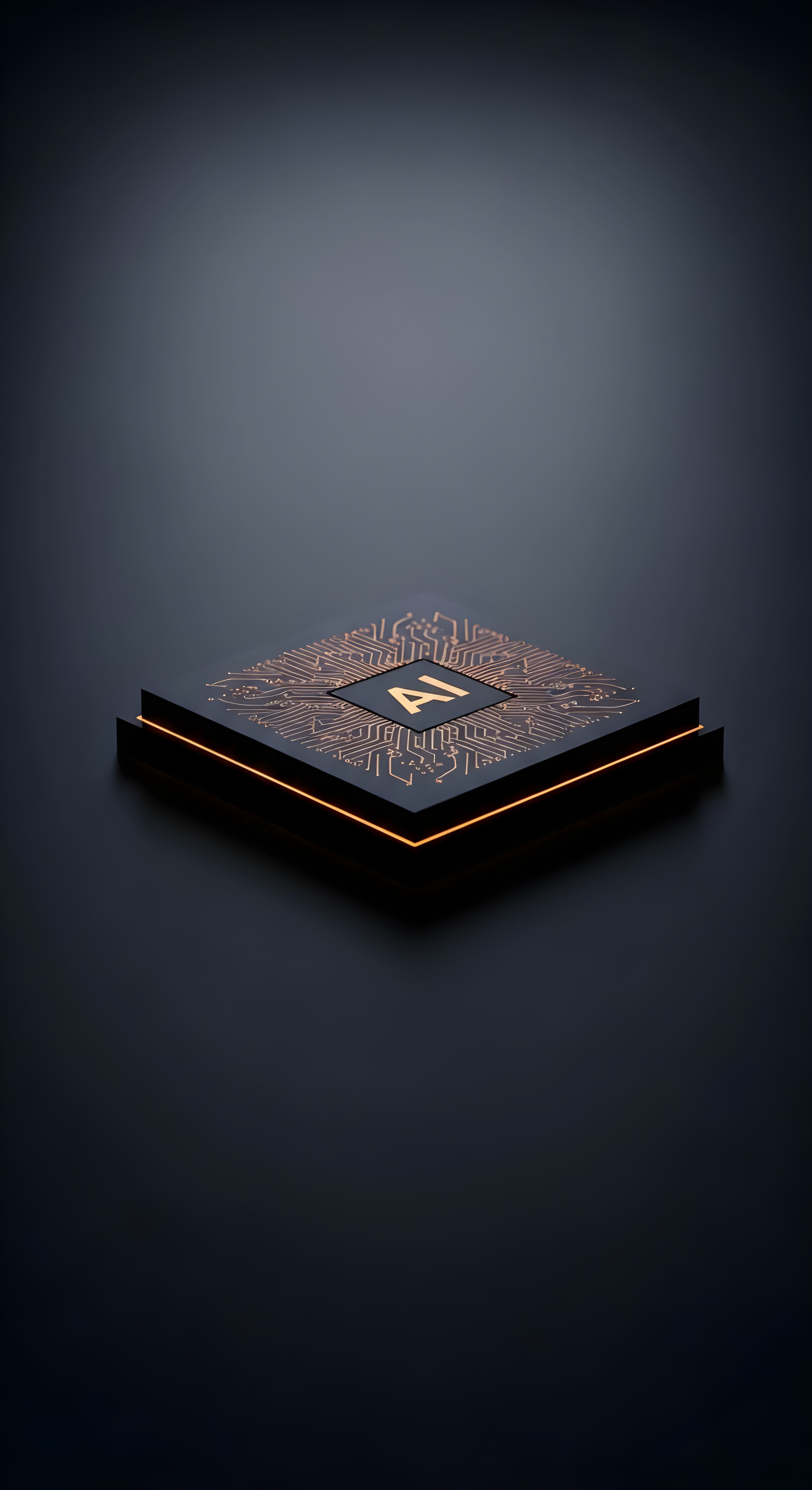 AI Microchip Technology Wallpaper HD 4K - Sleek Dark Aesthetic