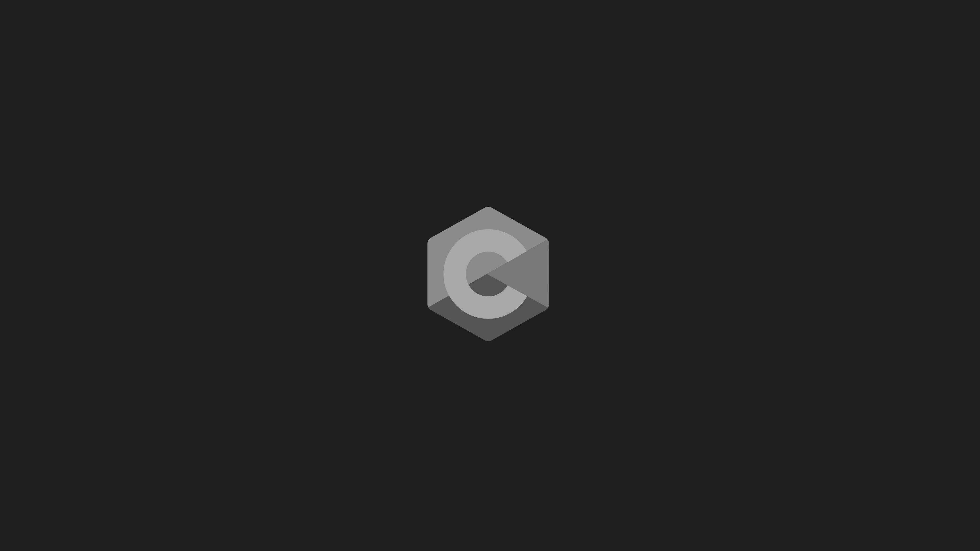 Minimalist Dark Hexagon C Logo Wallpaper HD 4K - Cool Aesthetic Background