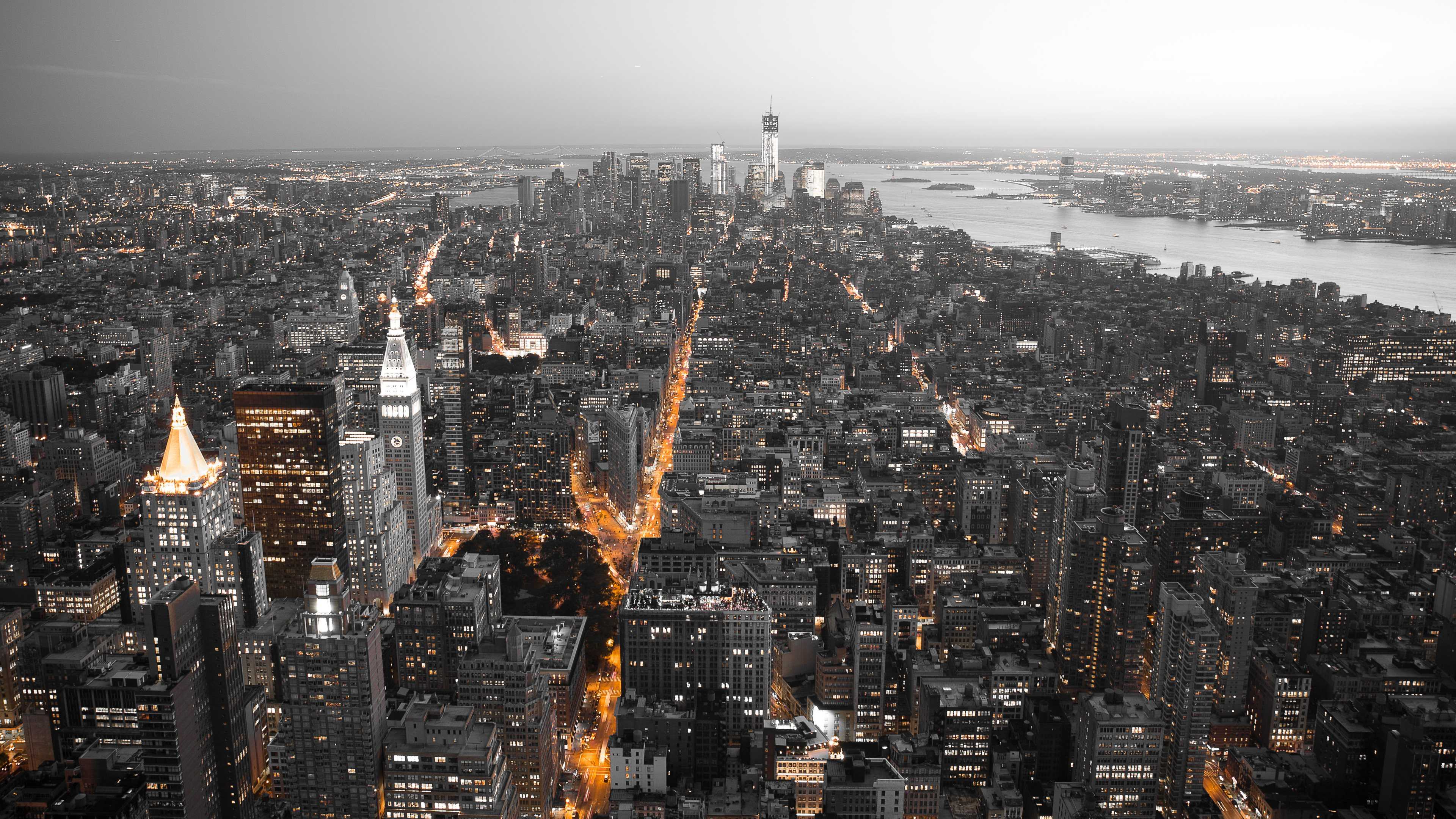 New York City Night View Wallpaper HD 4K Aesthetic Manhattan Skyline