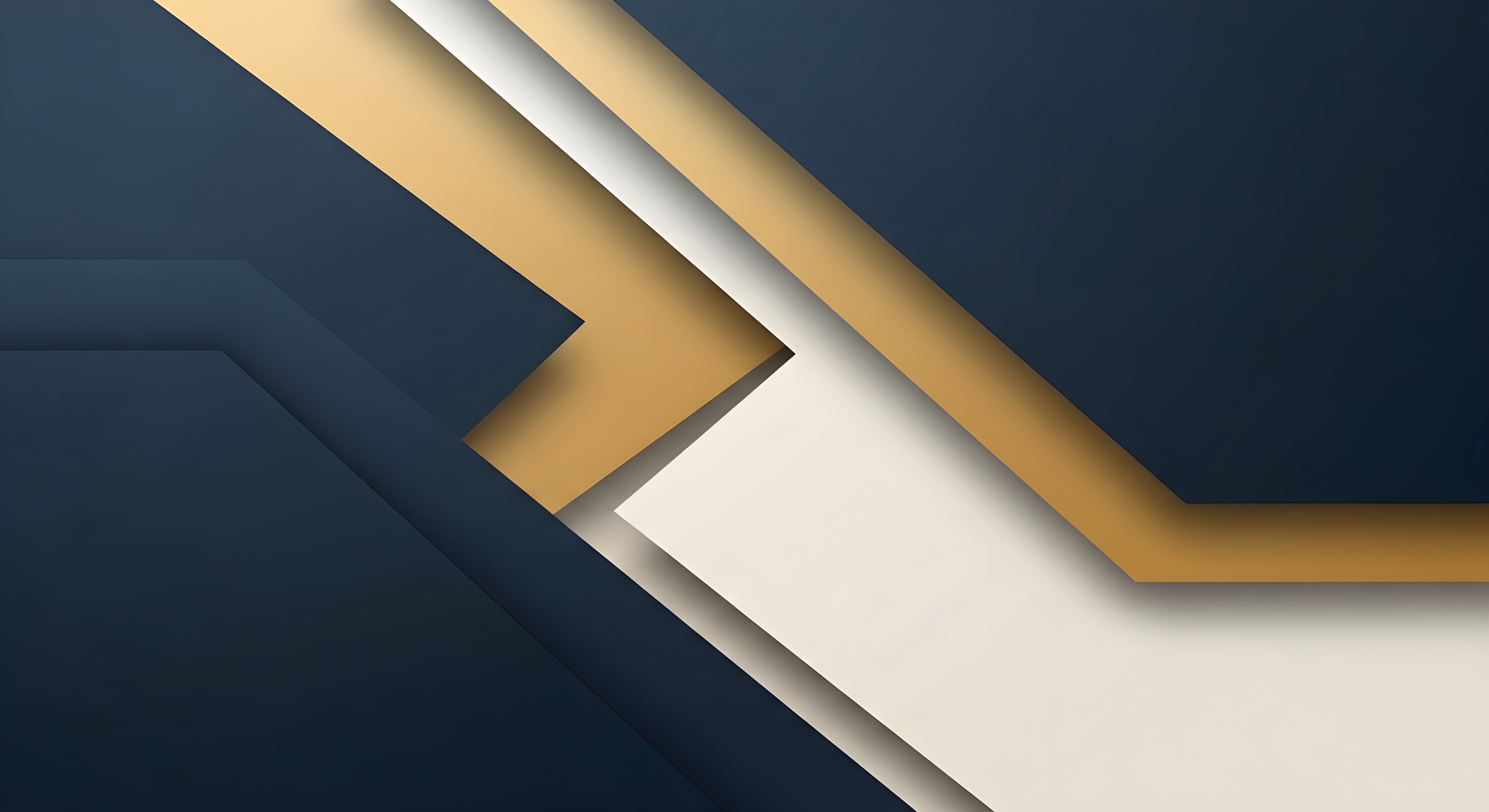 Abstract Geometric Layered Aesthetic Wallpaper HD 4K - Navy and Gold