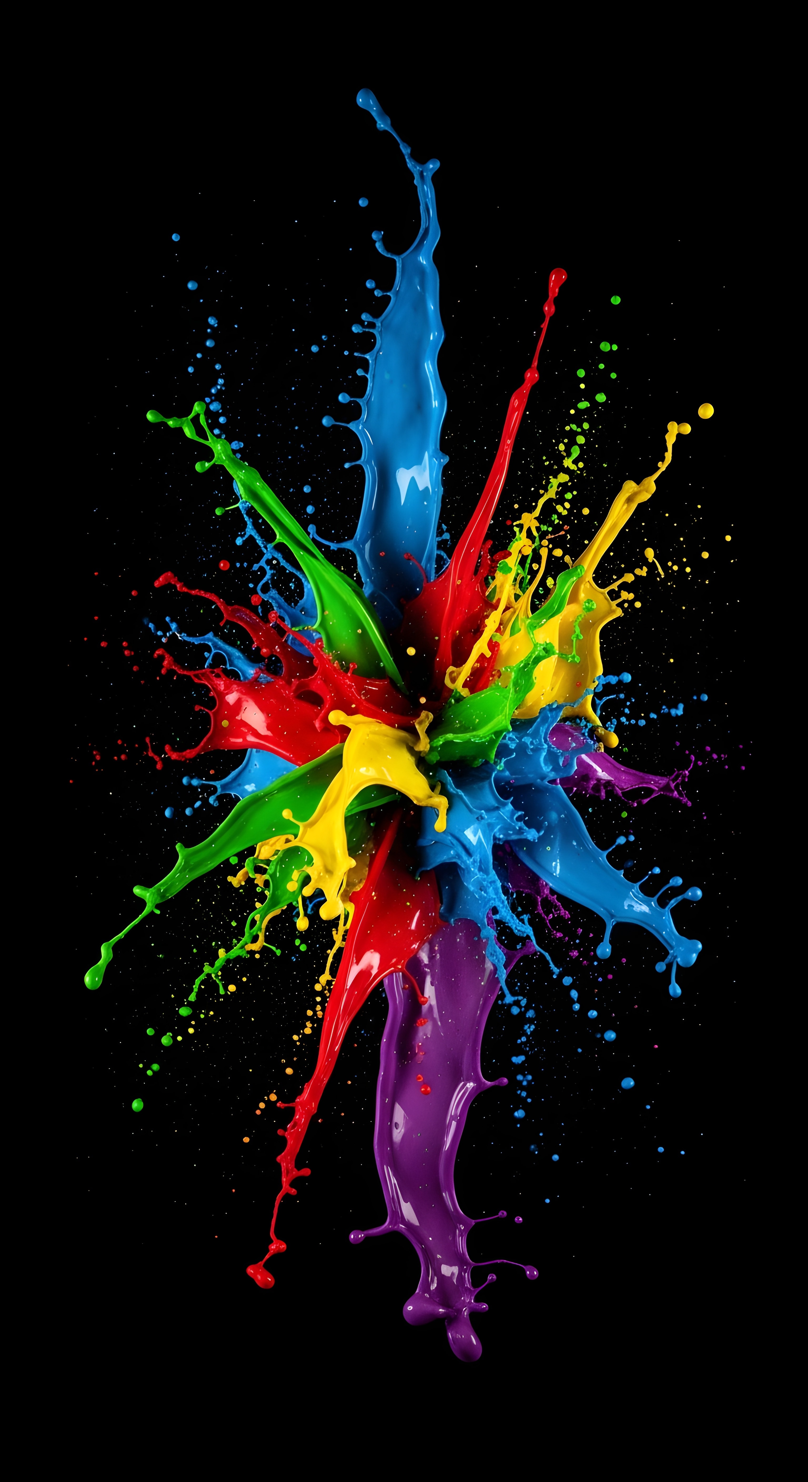 Vibrant Paint Splash Explosion Aesthetic Wallpaper HD 4K for Mobile