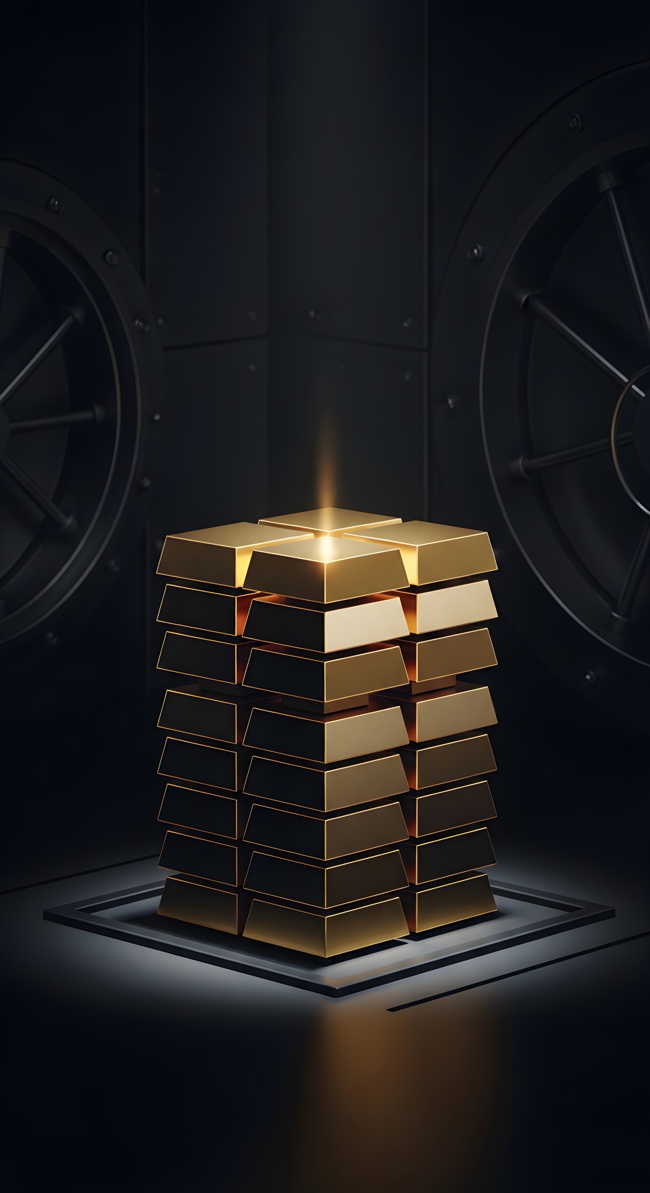 Luxury Gold Bars in Vault Wallpaper HD 4K - Aesthetic Wealth Background