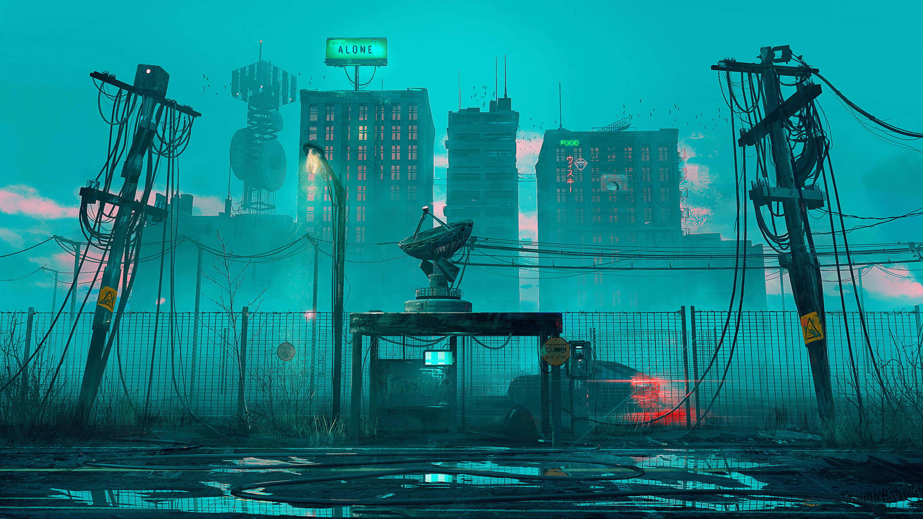 Cyberpunk Dystopian City Wallpaper HD 4K Aesthetic Futuristic Art