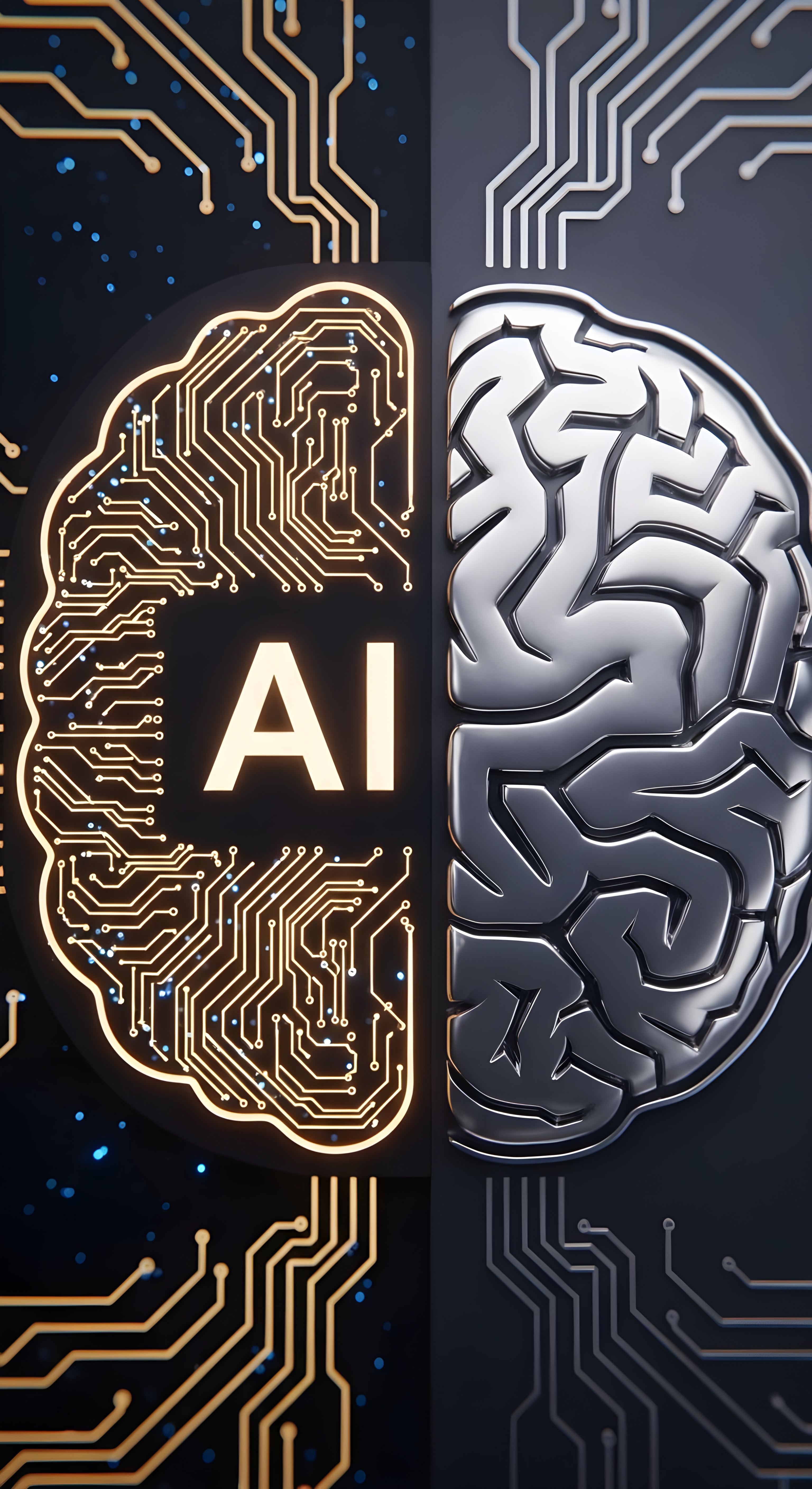AI Brain Technology Wallpaper HD 4K: Aesthetic Digital Intelligence Art