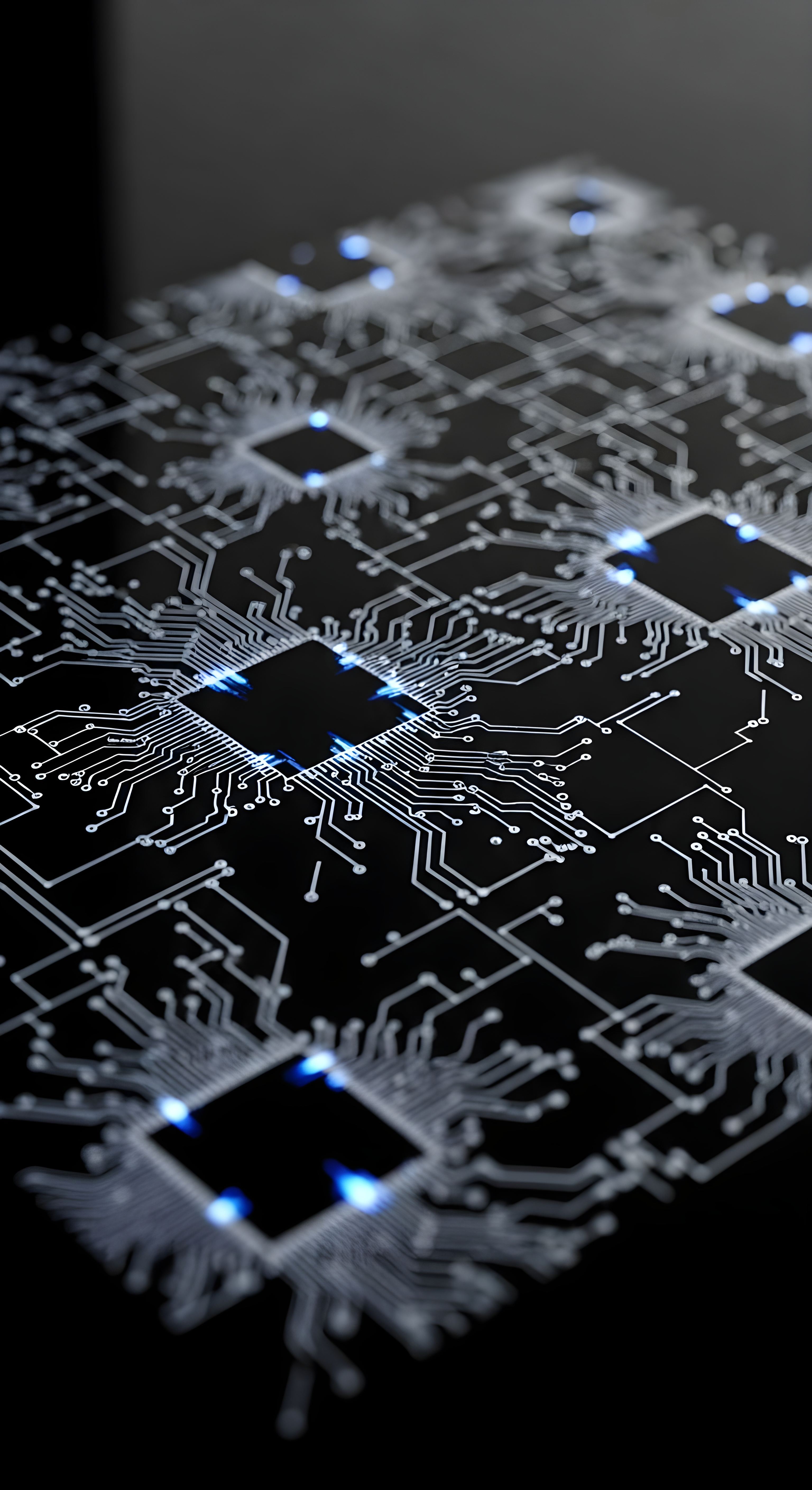 Cool Futuristic Circuit Board Wallpaper HD 4K Aesthetic Tech Background