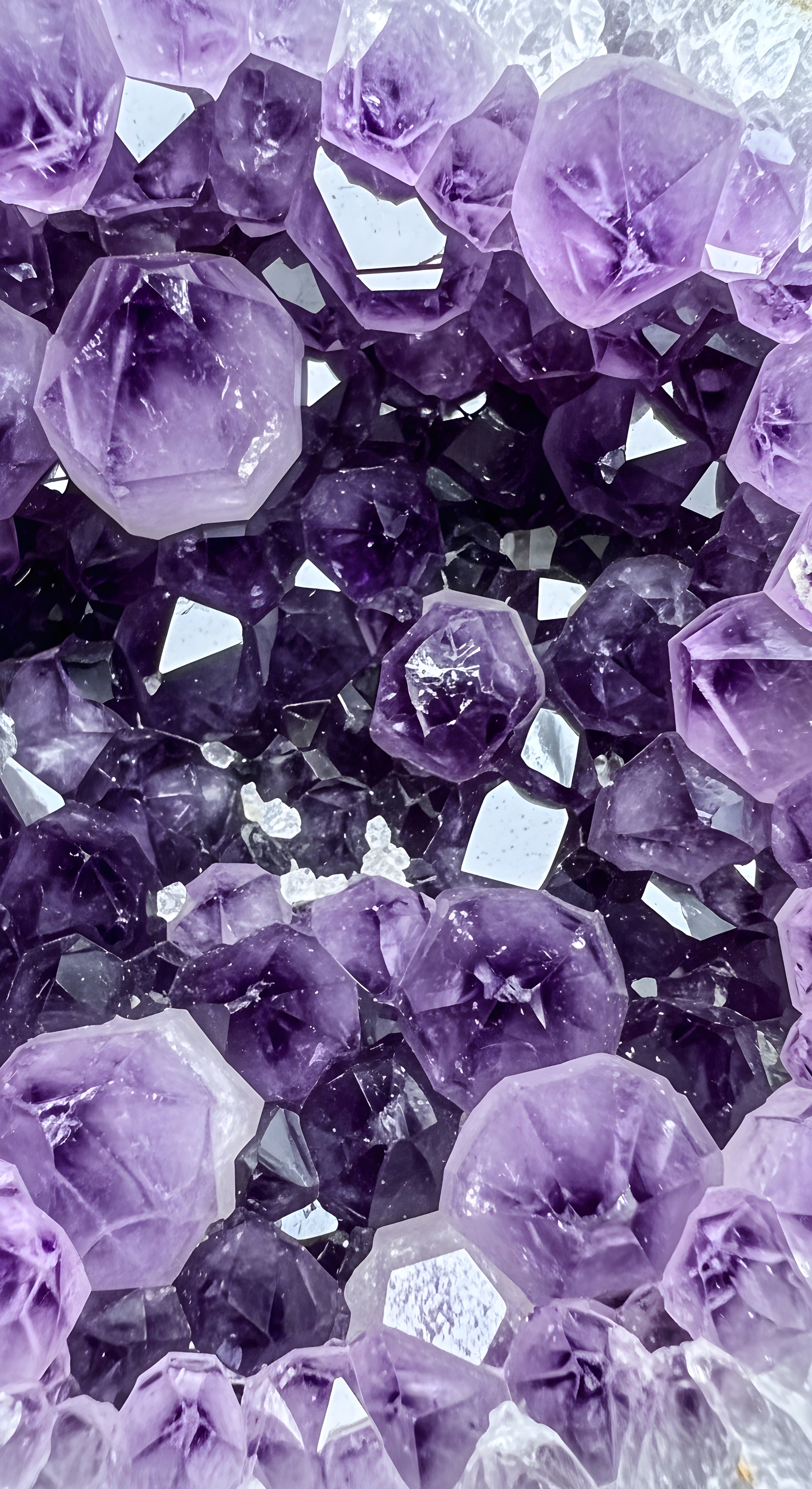 Purple Amethyst Crystal Aesthetic Wallpaper HD 4K - Natural Gemstone