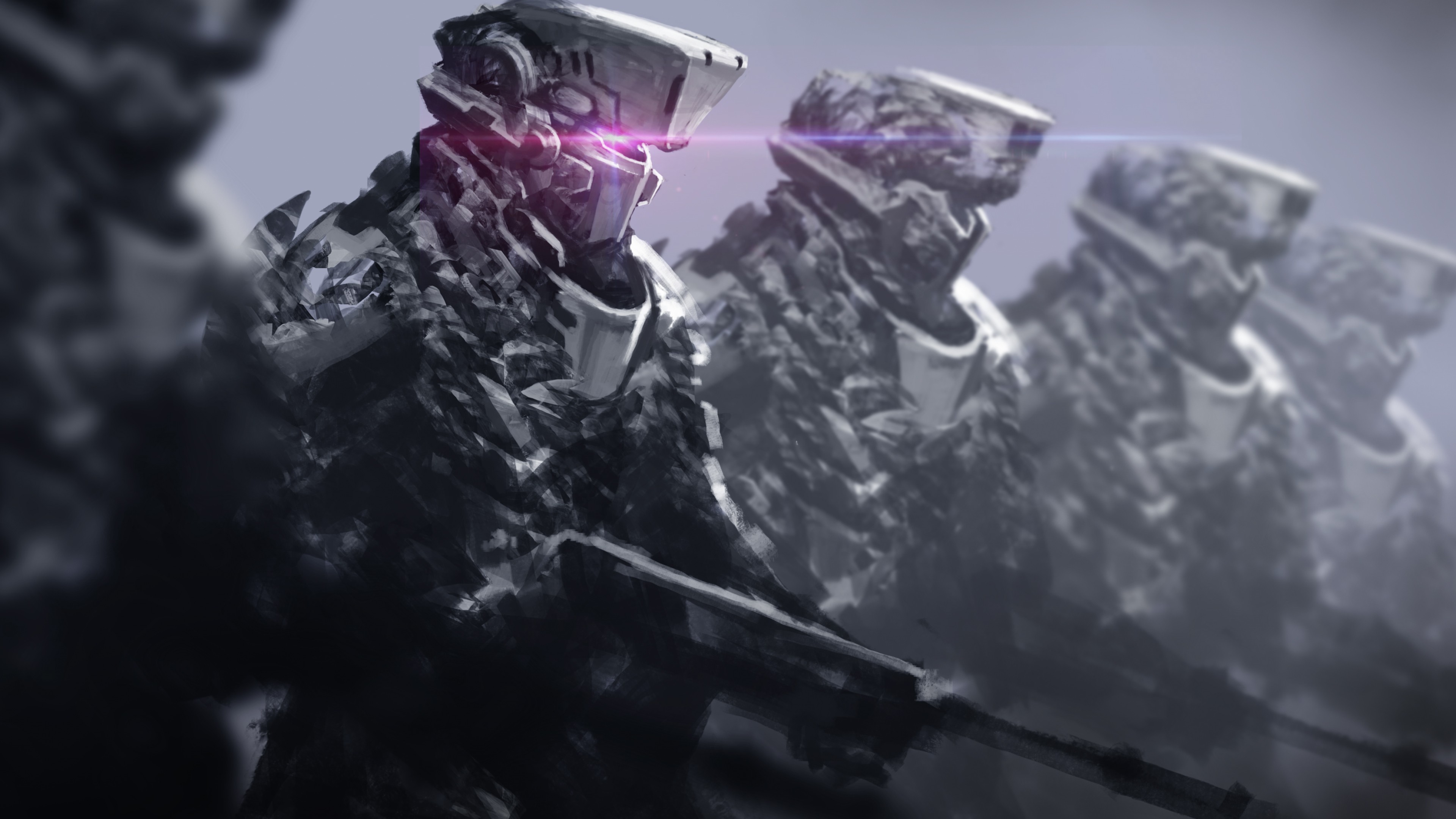 Futuristic Robot Soldiers 4K Wallpaper - Cool Sci-Fi Aesthetic HD