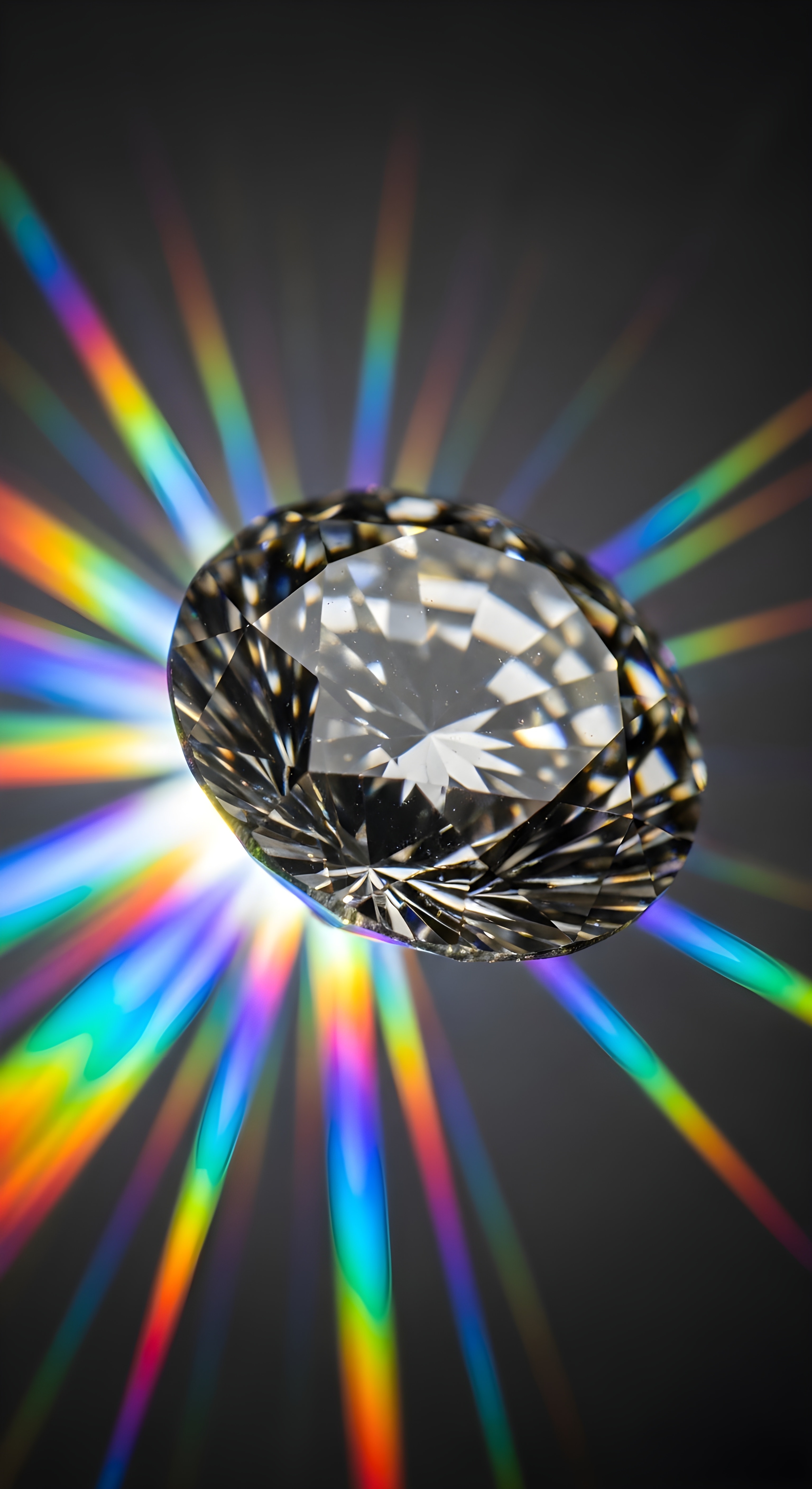 Stunning Diamond Crystal Aesthetic Wallpaper HD 4K - Rainbow Light Prism