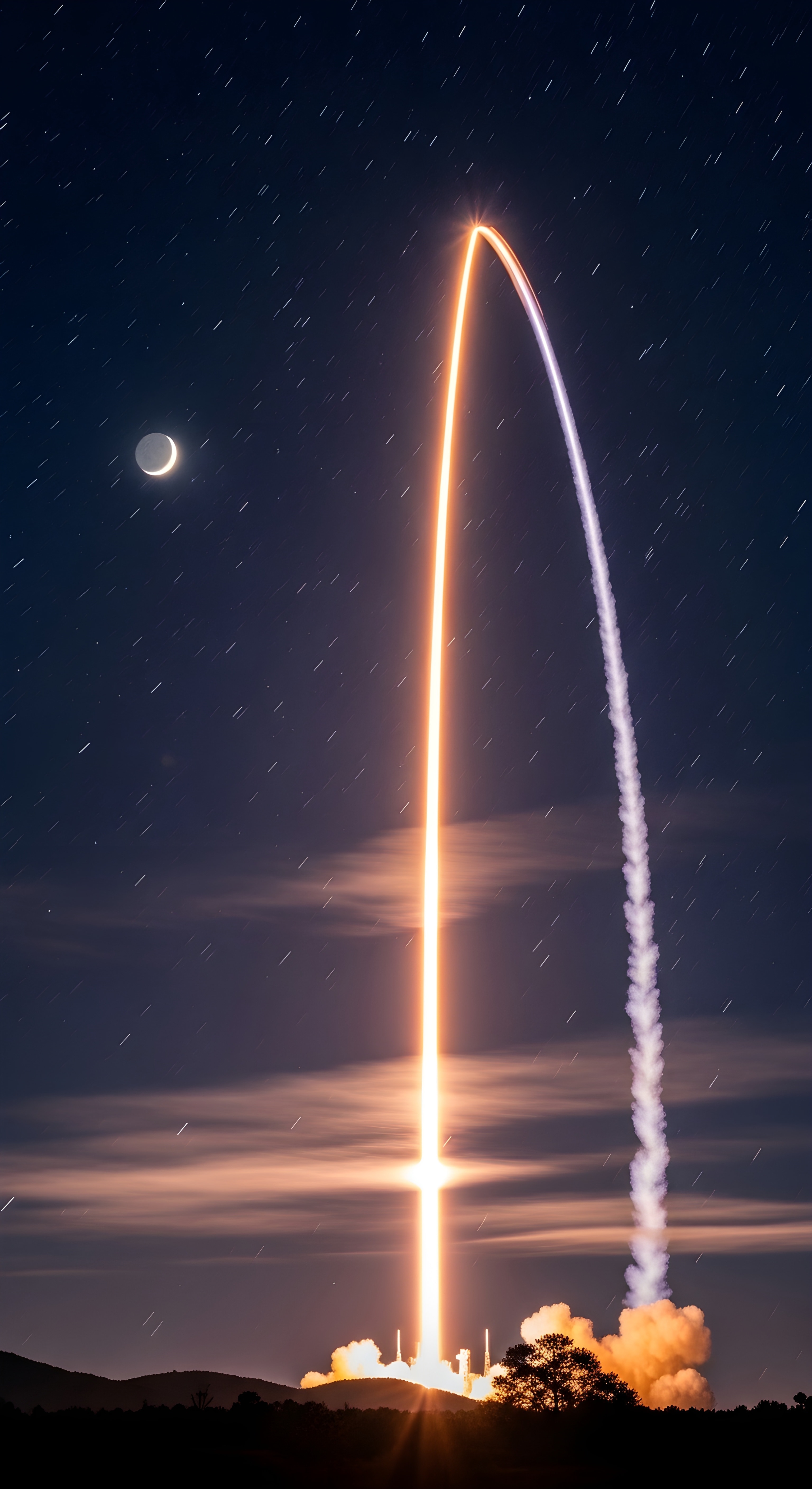 Stunning Rocket Launch Aesthetic Wallpaper HD 4K - Cinematic Space Journey