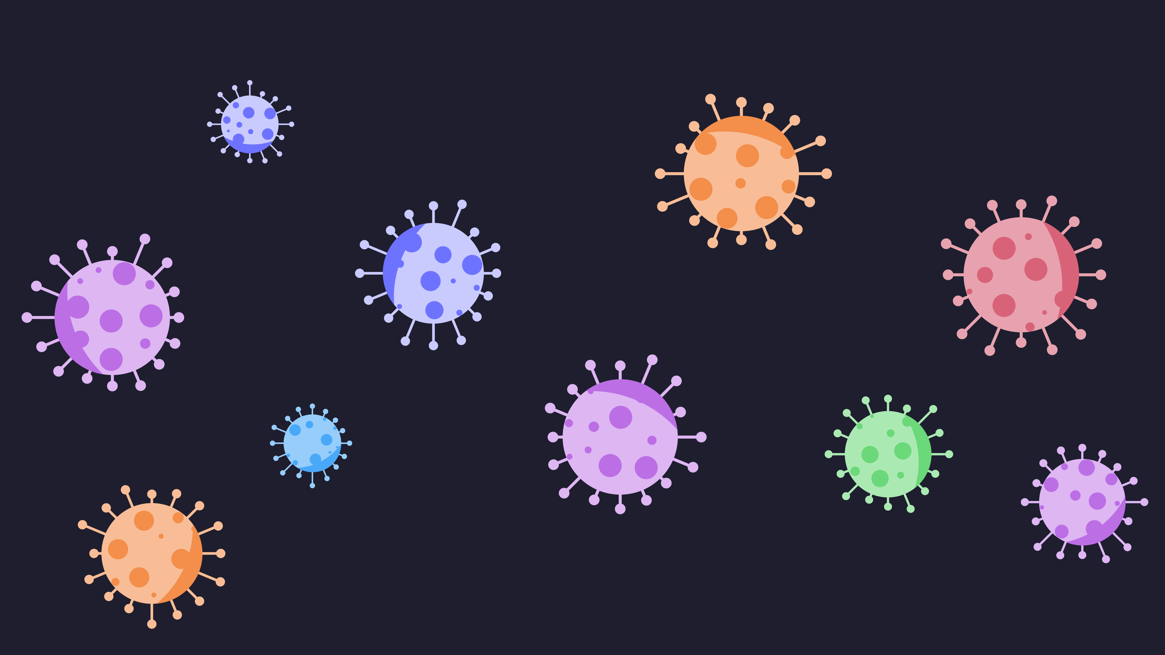 Aesthetic Colorful Virus Pattern Wallpaper HD 4K Science Art
