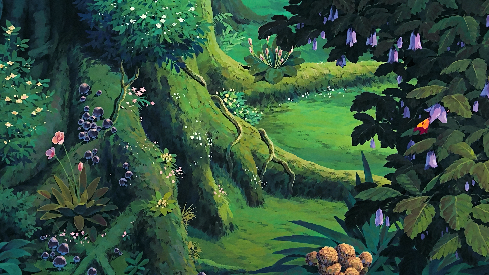 Aesthetic Studio Ghibli Inspired Forest Wallpaper HD 4K Green Nature