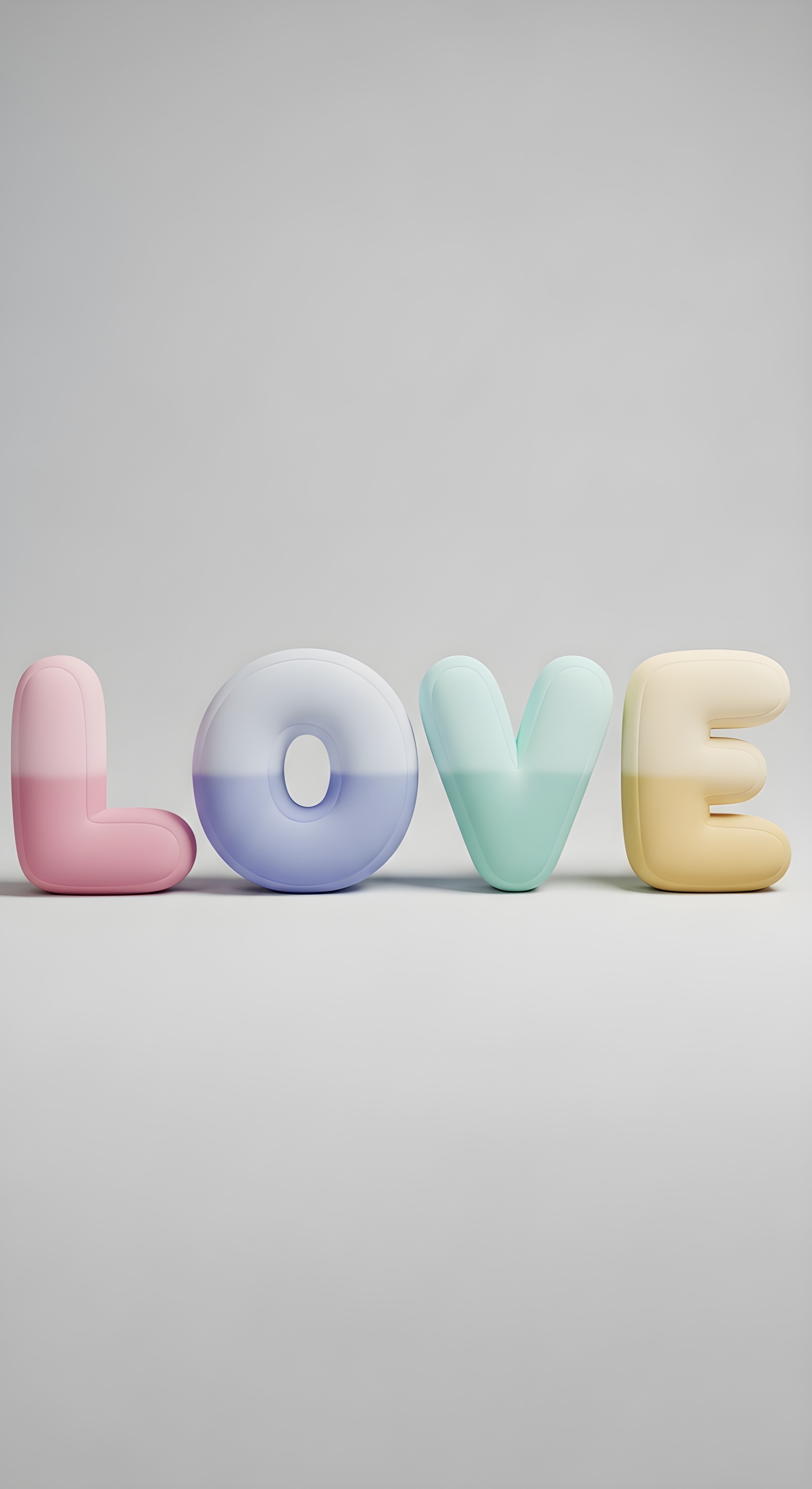 Love 3D Aesthetic Pastel Wallpaper HD 4K - Cute Minimalist Typography