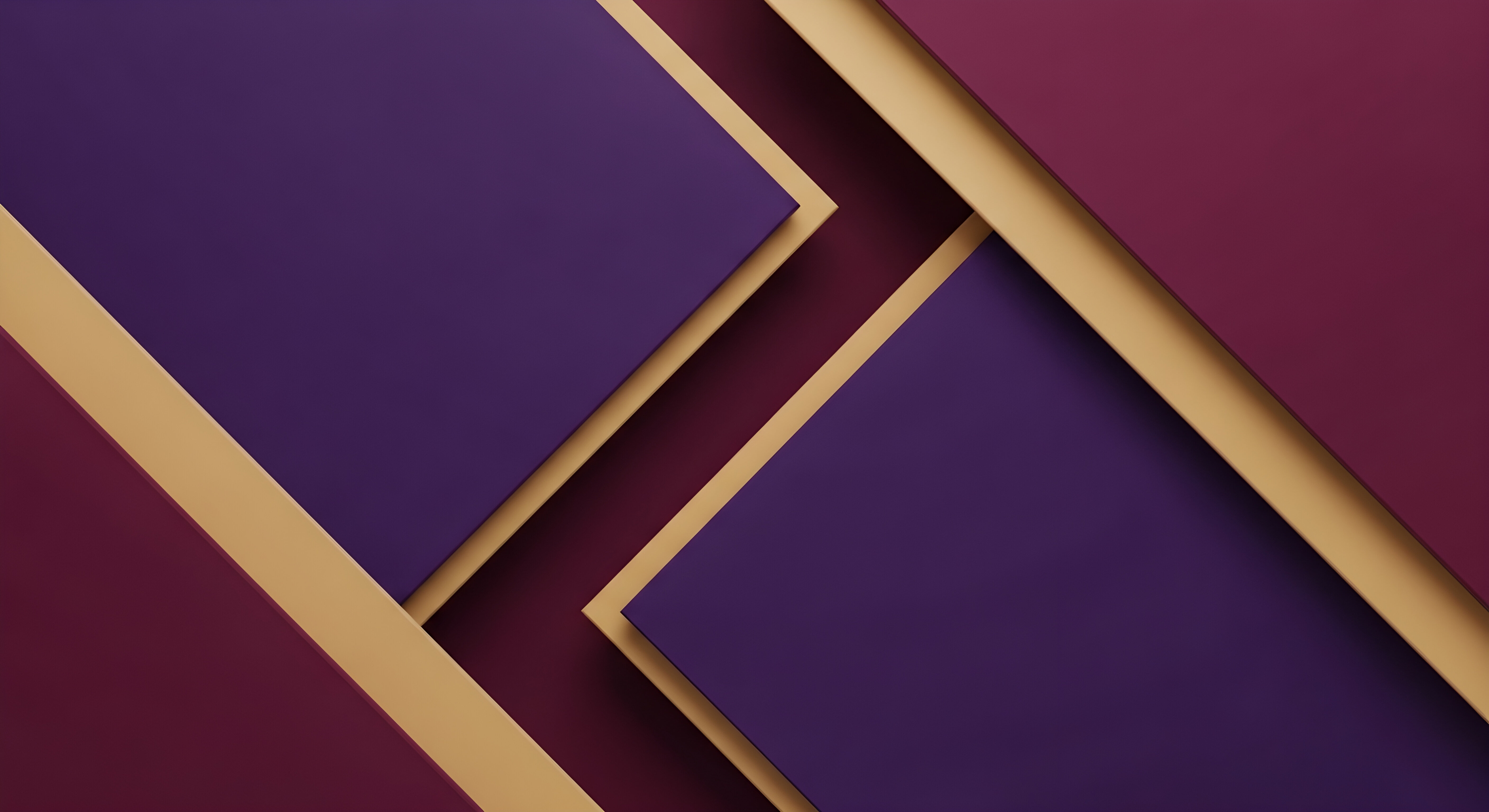 Abstract Geometric Layers Wallpaper HD 4K - Aesthetic Purple & Gold Design