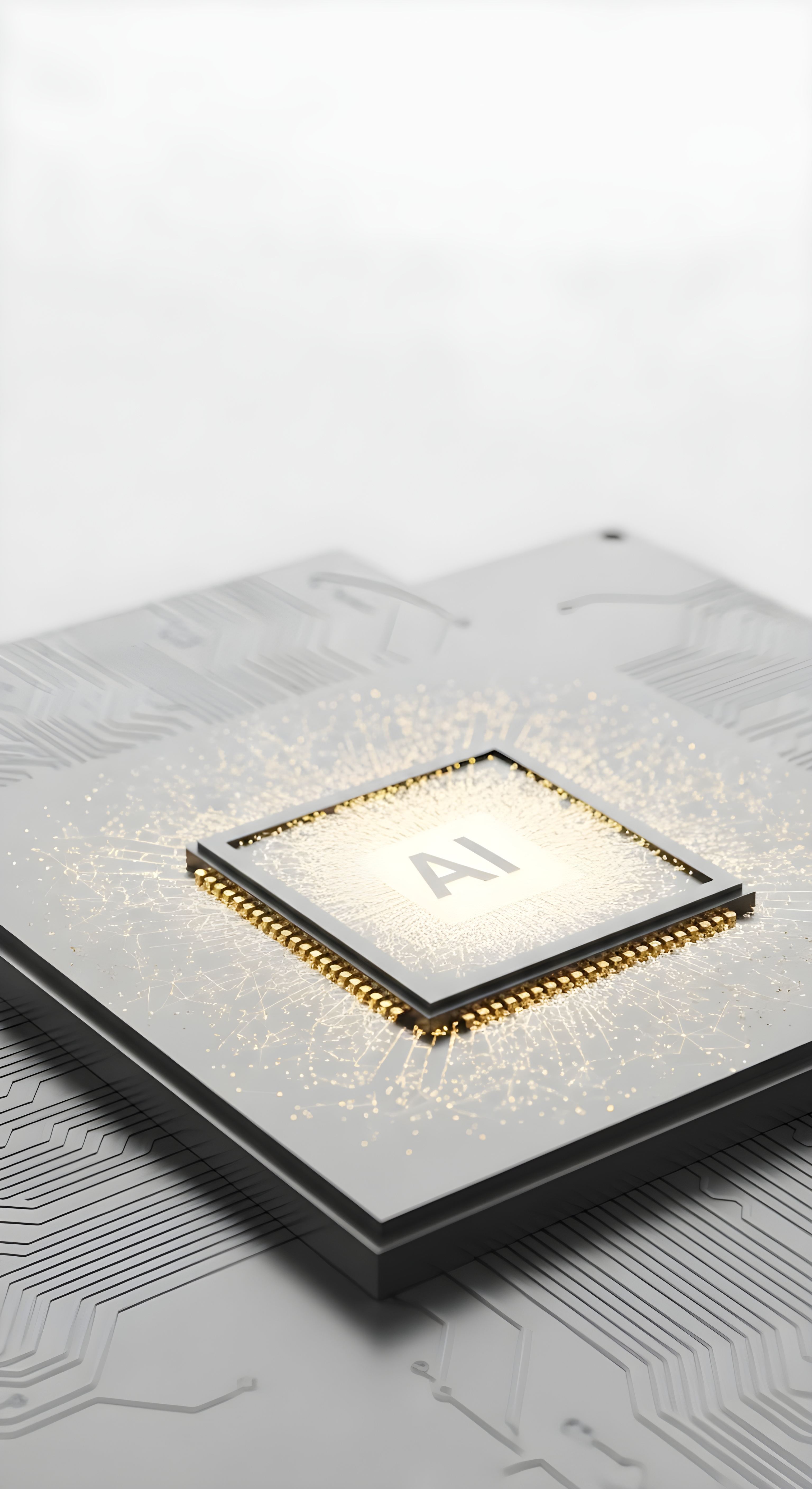 Futuristic AI Chip Processor Wallpaper HD 4K Aesthetic